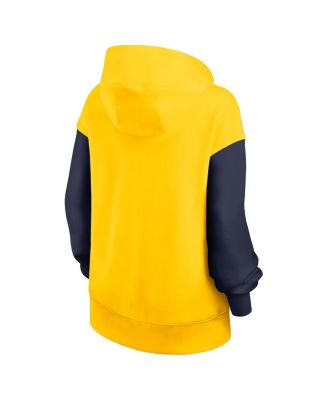 Women's Maize/Navy Michigan Wolverines Oversized Legacy Phoenix Pullover Hoodie