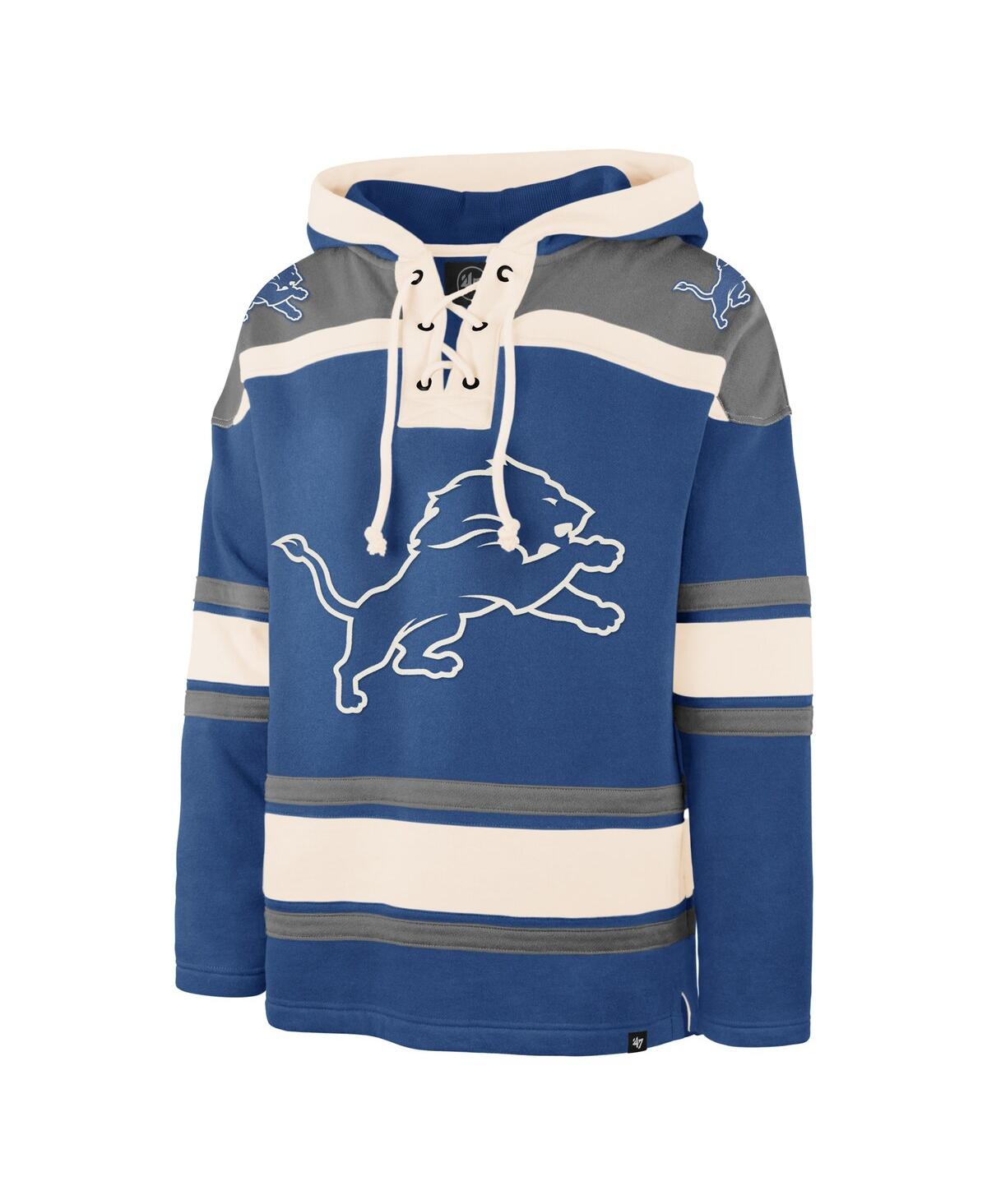 '47 Brand Men's Blue Detroit Lions Superior Lacer Hoodie