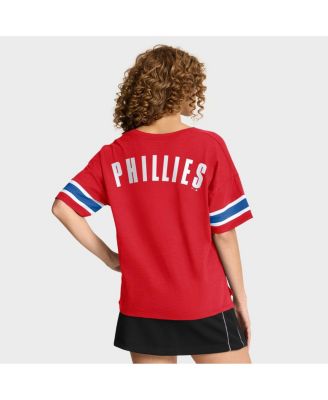 Women's Red Philadelphia Phillies Curl Route T-Shirt