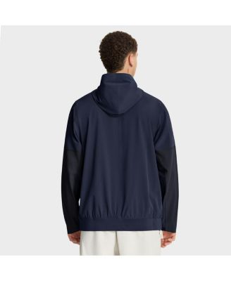 Men's Navy West Virginia Mountaineers Anorak Half-Zip Hoodie Jacket