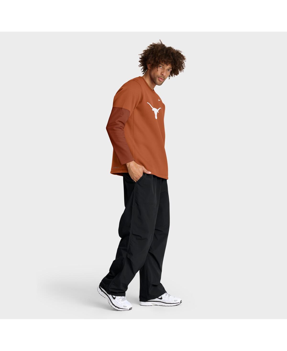 Nike Texas Sideline Coach  Men's Therma-fit College Long-sleeve T-shirt In Orange