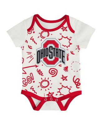 Baby Boys and Girls 3-Piece Ohio State Buckeyes All Day Play Bodysuit Set