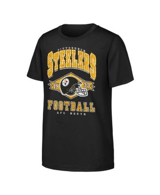 Outerstuff - Big Boys and Girls Black Pittsburgh Steelers Kick Off T-Shirt