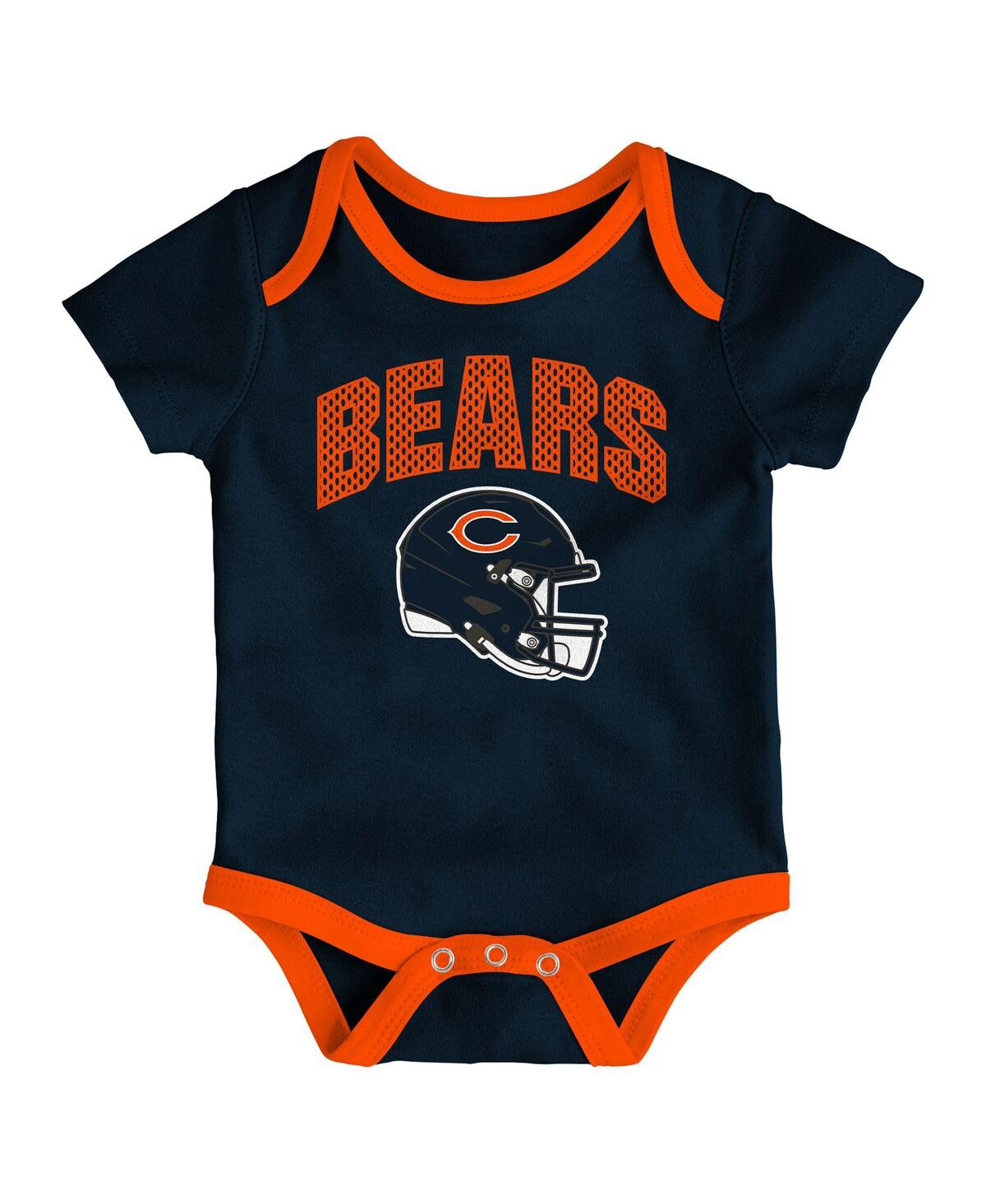 Outerstuff Baby Boys and Girls 3-Pack Chicago Bears All Day Play Bodysuit Set