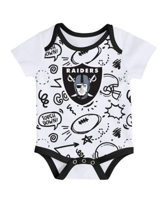 Baby Boys and Girls 3-Pack Las Vegas Raiders All Day Play Bodysuit Set