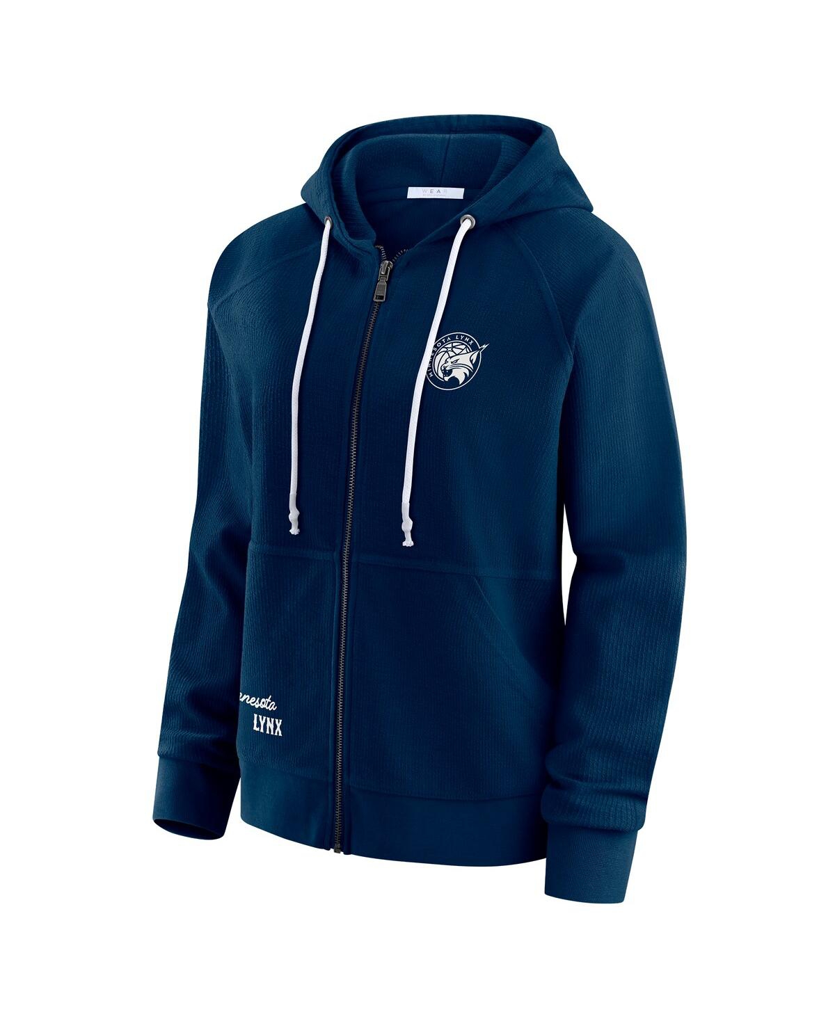 Wear By Erin Andrews Women's Navy Minnesota Lynx Vintage Full-zip Hoodie In Blue