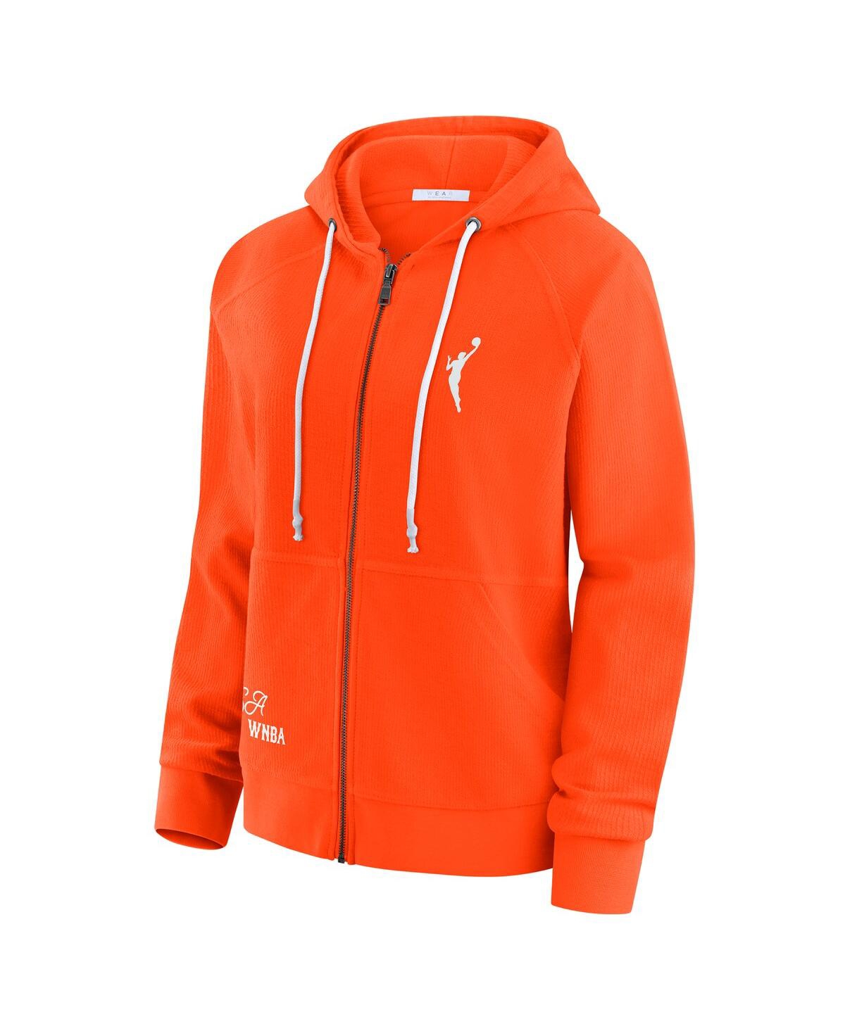 Wear By Erin Andrews Women's Orange Wnba Vintage Full-zip Hoodie In Red