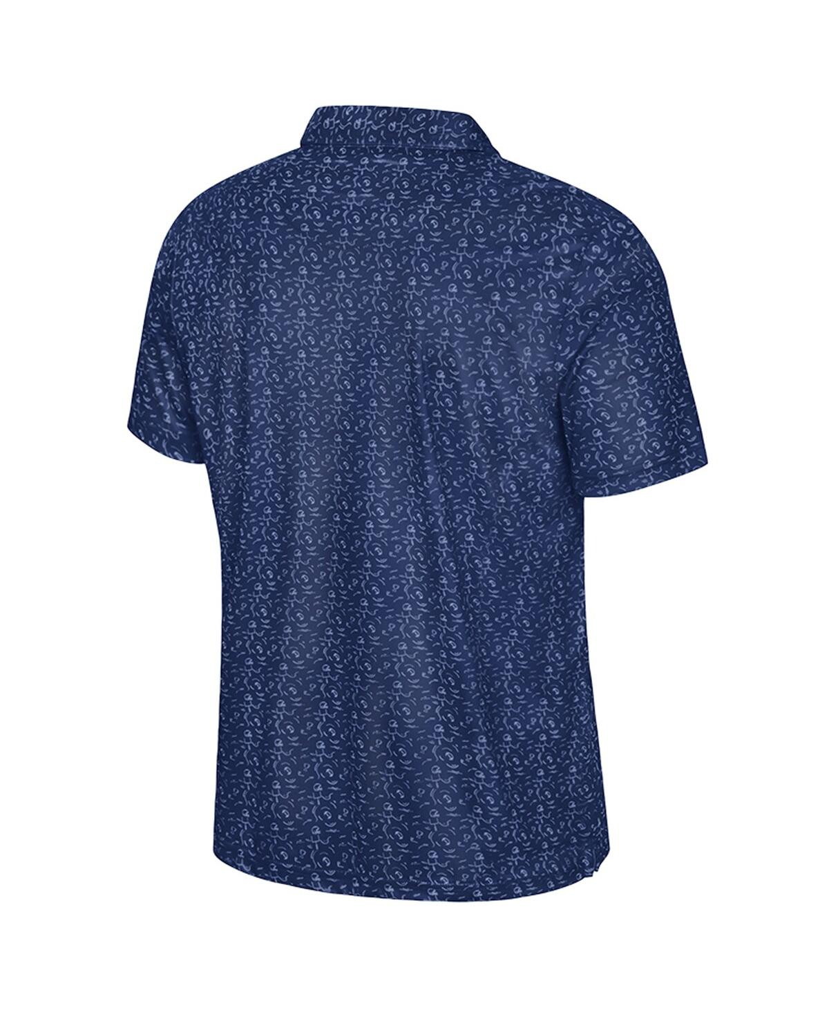 Colosseum Men's Navy UConn Huskies Football Print Polo Shirt