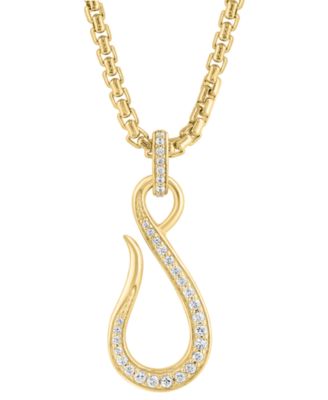 White Zircon Pendant Necklace (3/4 ct. t.w.) in 14k Gold Plated Silver