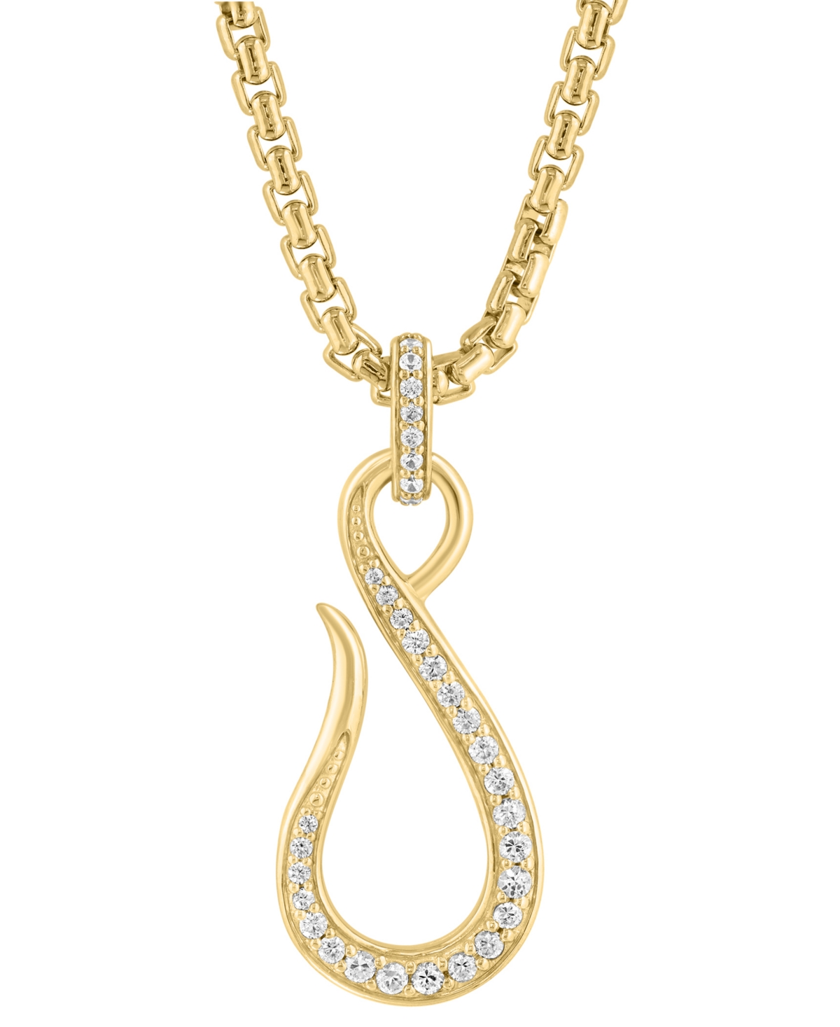 Effy Collection White Zircon Pendant Necklace (3/4 Ct. T.w.) In 14k Gold Plated Silver In Gold