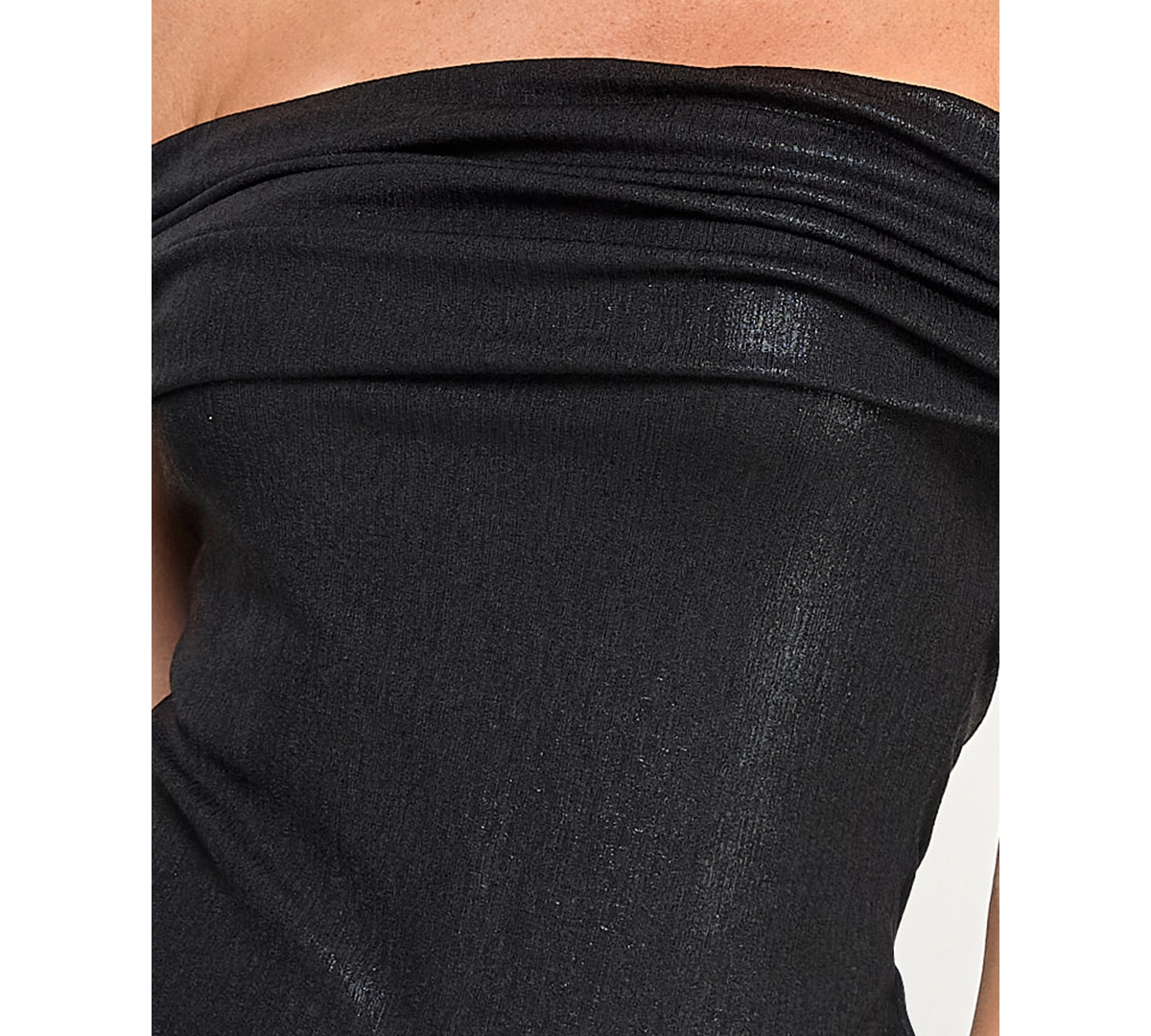 Seni & Cade Juniors Lurex Off-the-shoulder Top In Black