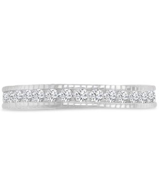 Milgrain Cubic Zirconia Ring in Sterling Silver