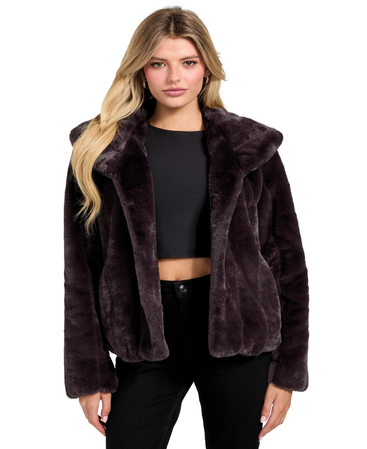 Guess Women's Sophy Faux-fur Jacket In Brown