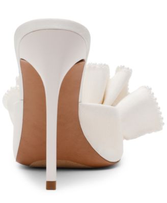 Women's Affinity-Pearl Ruffle High Heel Dress Mules