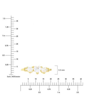 Macy’s Cubic Zirconia Anniversary Band Ring (1.596 ct. t.w.) in 14K Yellow Gold Over Sterling Silver