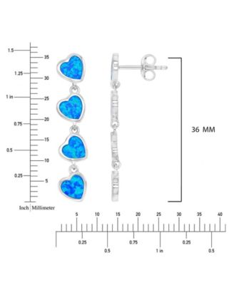 Heart Shape Gemstones (1.25 ct.t.w.) Earrings in Sterling Silver