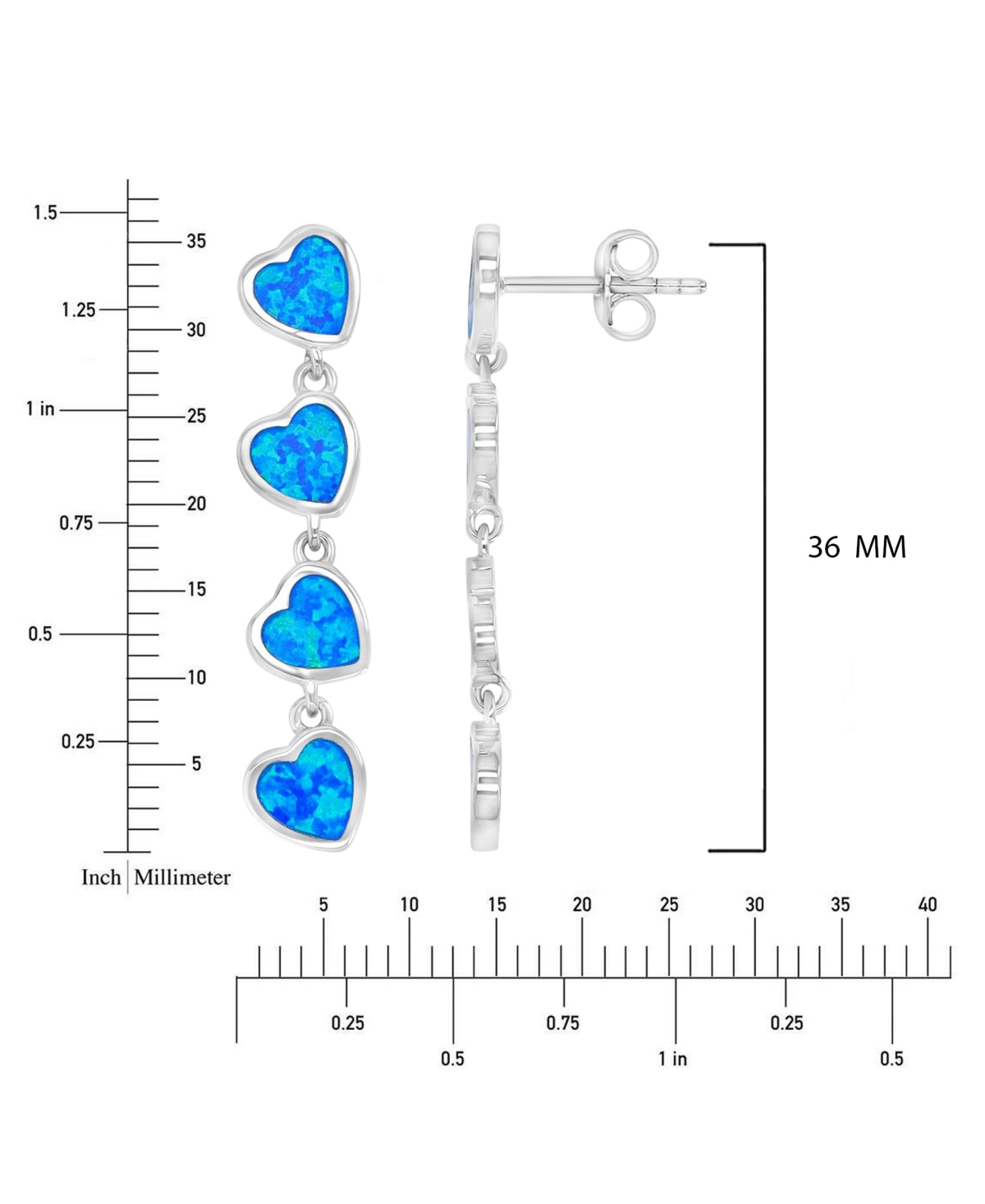 Macy's Heart Shape Gemstones (1.25 Ct.t.w.) Earrings In Sterling Silver In Metallic