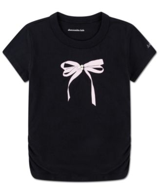 Girls Pearl Bow Ruched T-Shirt