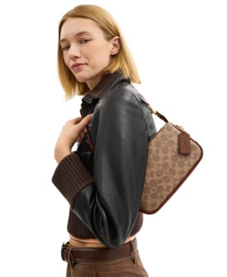 Plaza Small Signature Canvas Shoulder Bag