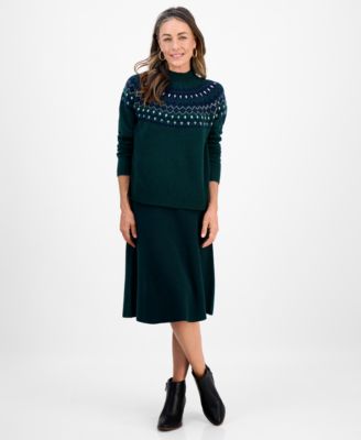 Petite Sabrina Fair Isle Whimsy Sweater, Macy's Exclusive