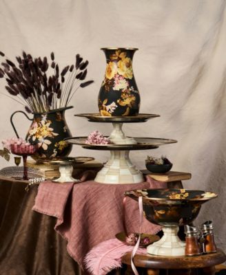 Wild Rose Brown Serving Bowl