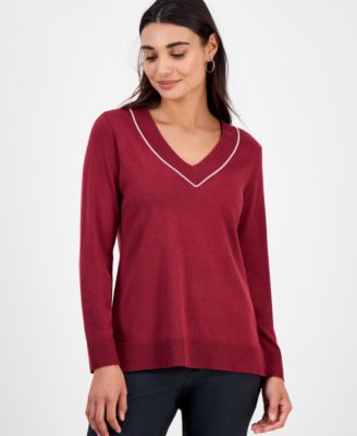 JM Collection - Petite Embellished Tunic Sweater