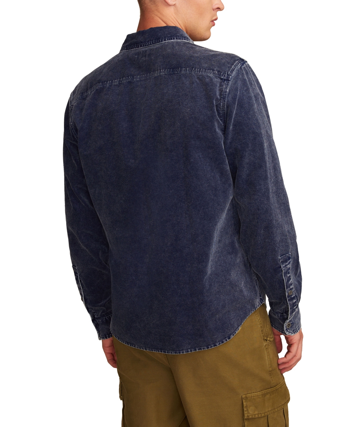 Lucky Brand Indigo Cotton Corduroy Button-up Shirt In Blue