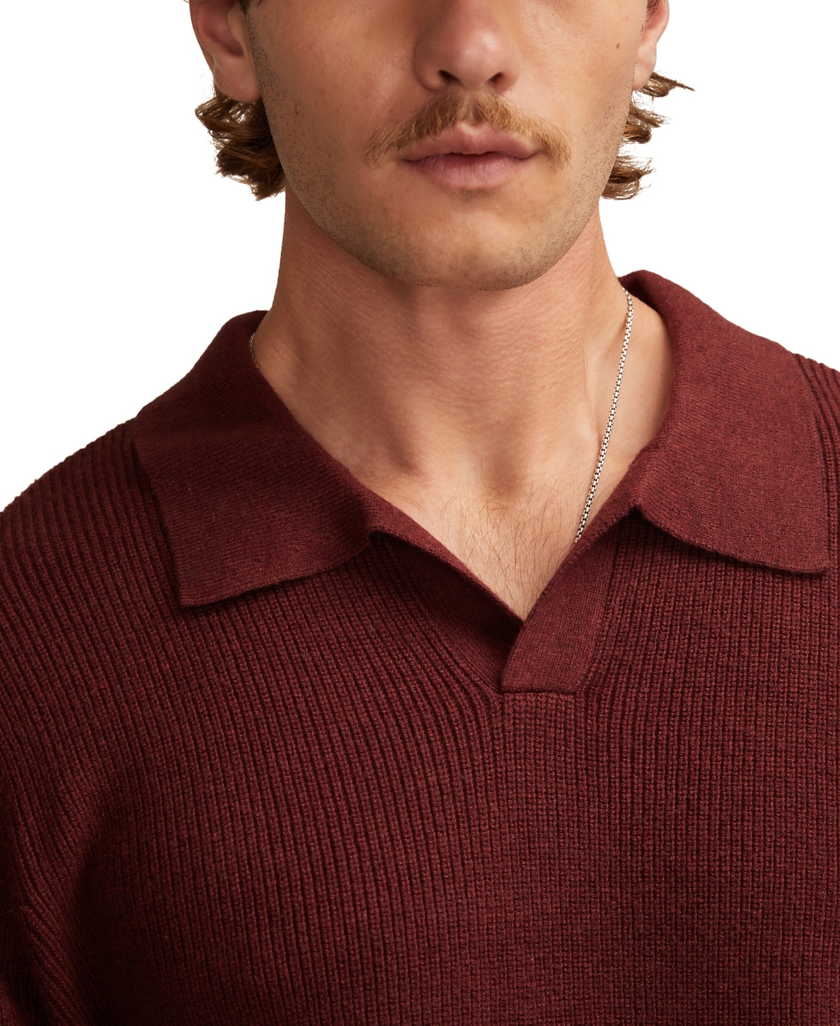 Lucky Brand Men's Johnny Collar Polo Sweater In Burgundy