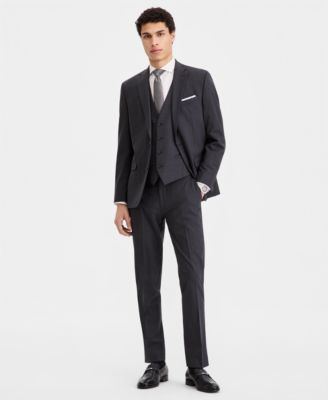Men's Slim-Fit Solid Wool Suit Separates