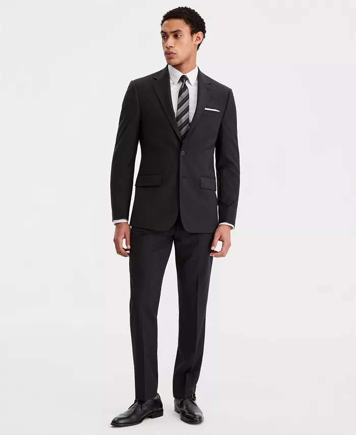 Men's Slim-Fit Wool-Blend Stretch Suit Separates with Vest - thumbnail 4