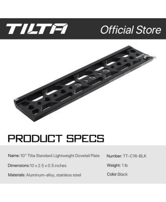 10" Standard Lightweight Dovetail Plate, Black