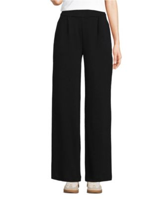 Women's Tall Sport Knit High Rise Pleated Wide Leg Pants