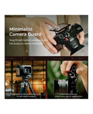 L-Shape Mount Plate with Wooden Handle for Fujifilm GFX100RF Camera