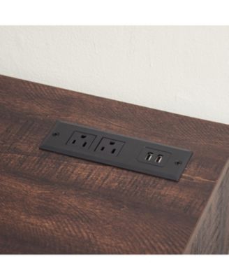 Streamdale Modern Electric Fireplace TV Stand with Glass Shelves