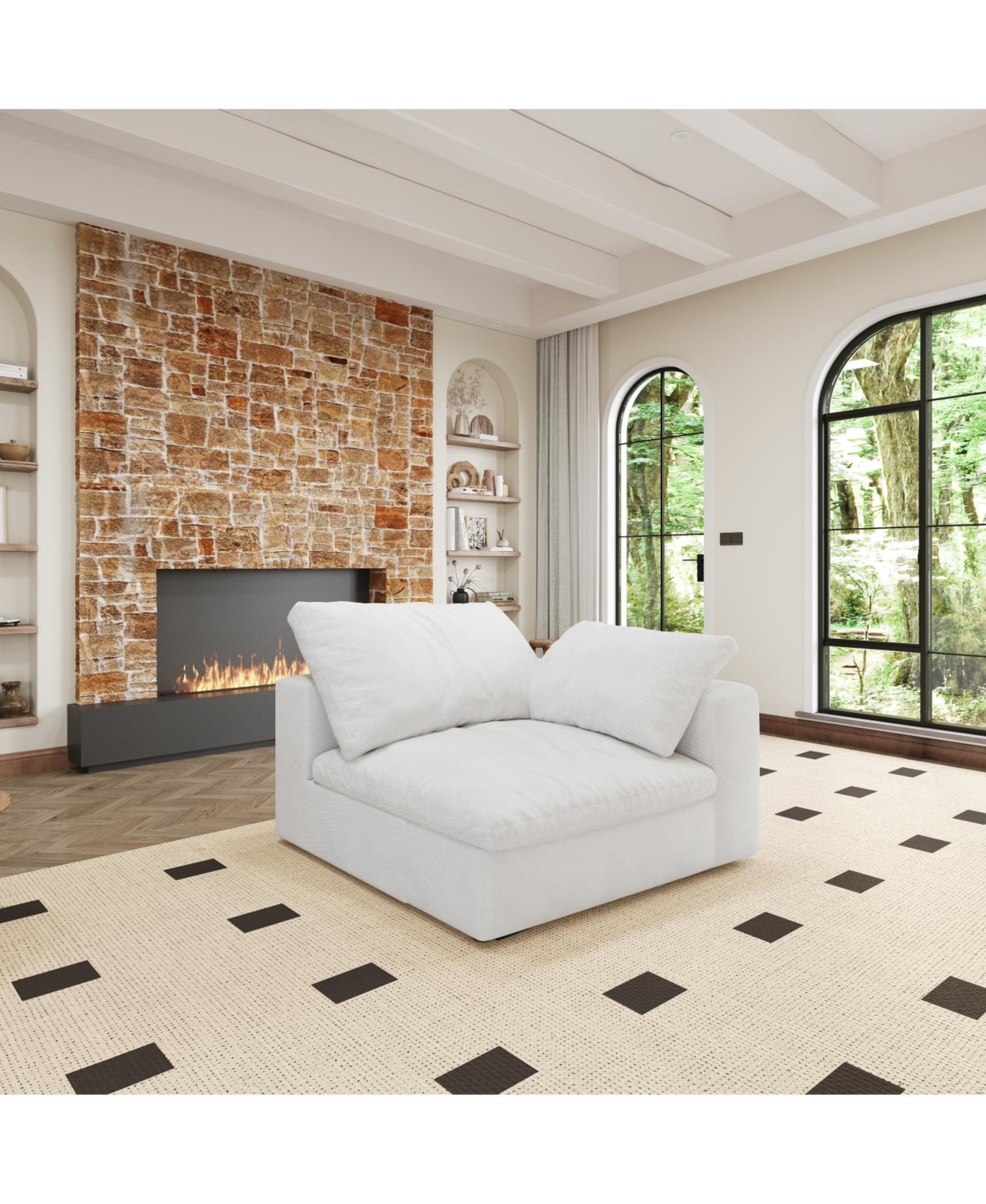 Streamdale Cloud Modular L-Shaped Sofa with Ottoman