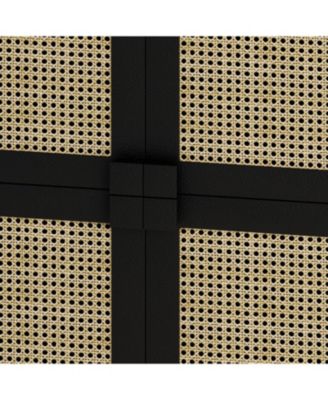4-Door Rattan Mesh Cabinet for Entryway