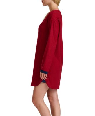 Women's Long Sleeve Henley Sleepshirt