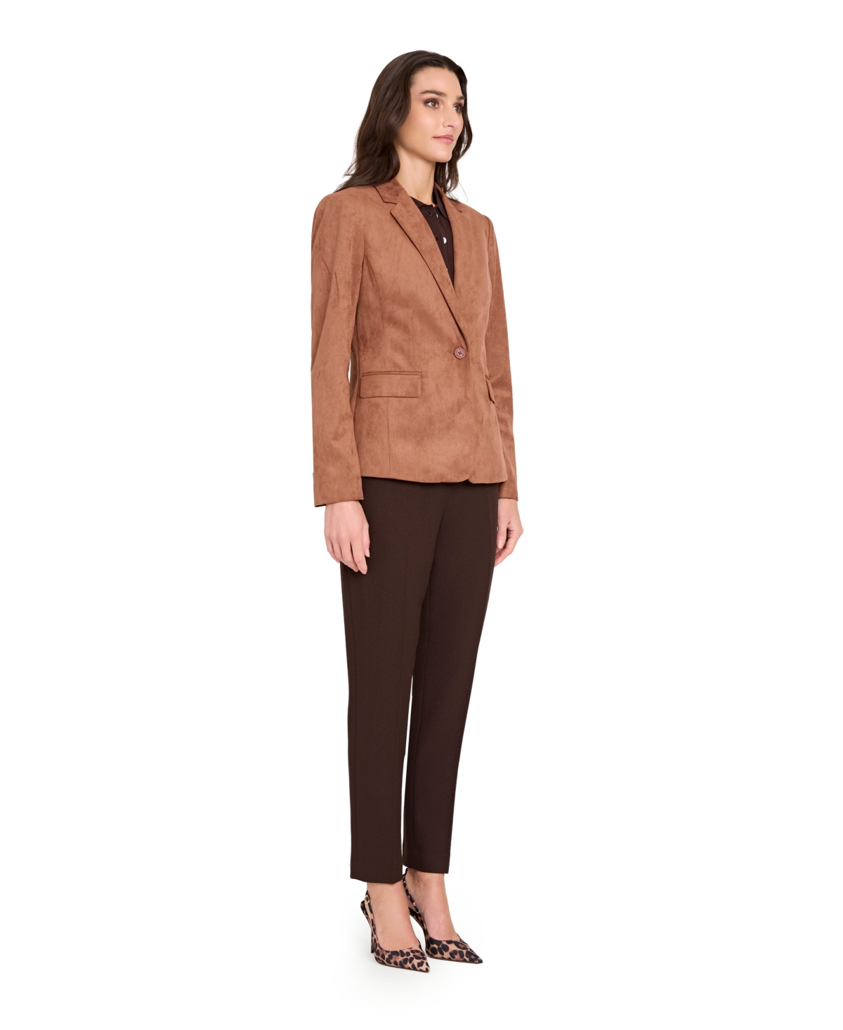 Tahari Asl Women's Petite Mid-rise Ankle-length Pants In Brown