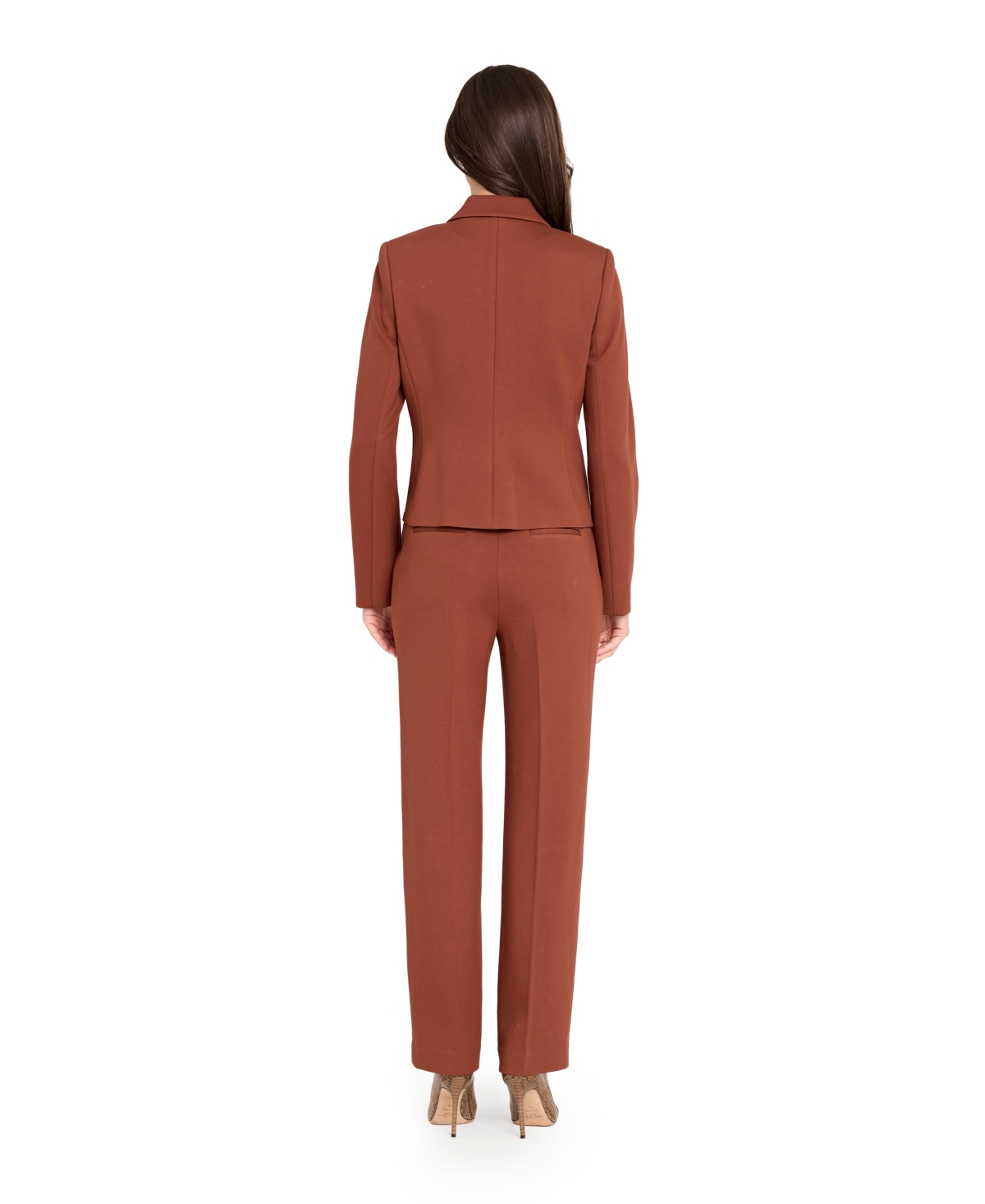Tahari Asl Women's And Petite Notch Collar Short Jacket, Regular & Petite In Brown