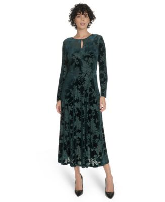 tommy hilfiger green velvet dress Tommy Hilfiger Womens Plus V-Neck Knee Wrap Dress Green 2
