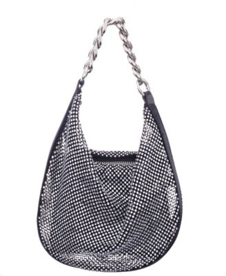 Crystal Mesh Zipper Hobo Bag