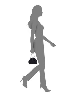 Vintage Style Crystal Handle Frame Clutch