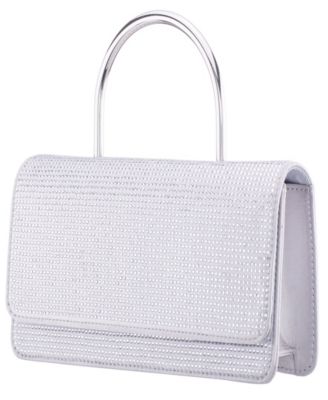 Elongated Crystal Magnetic Snap Satchel Bag