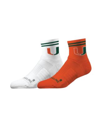 Strideline - Men's and Women's Miami Hurricanes Premium Knit 2-Pack Half Calf Socks Set