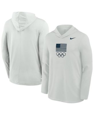Nike - Men's Gray Lightweight Dri-FIT Long Sleeve Hoodie T-Shirt