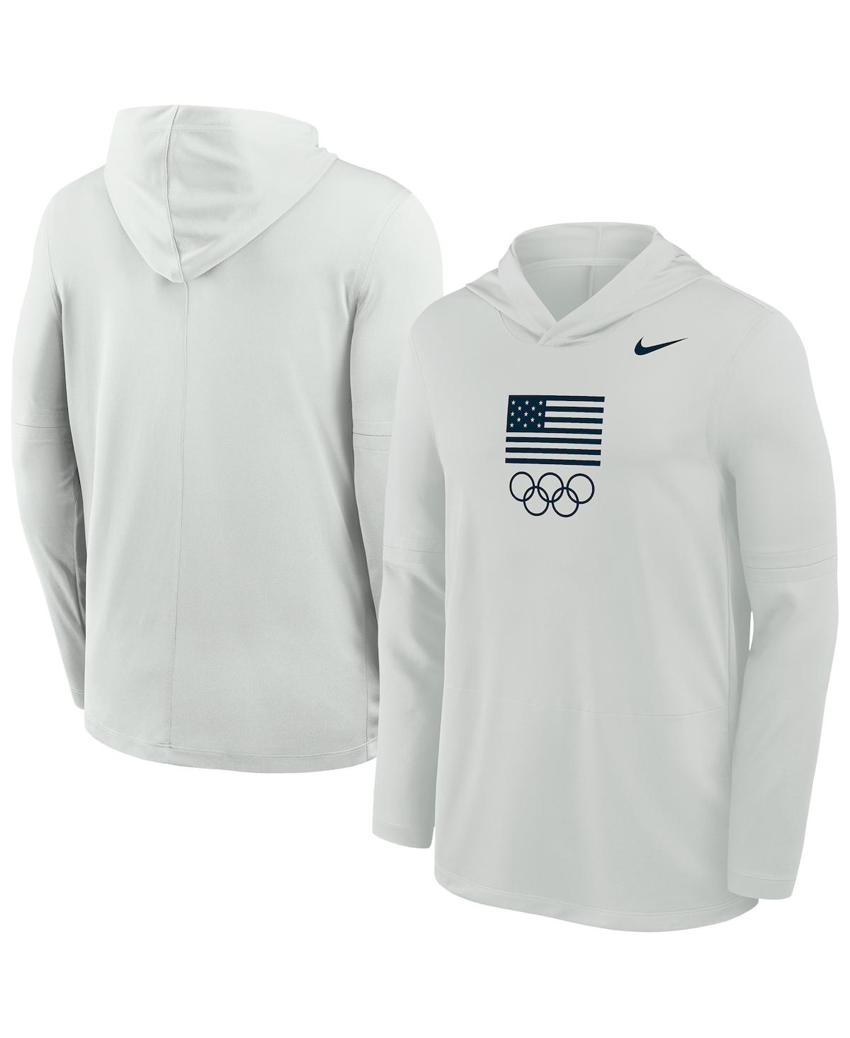 Nike Men's Gray Lightweight Dri-fit Long Sleeve Hoodie T-shirt In Gray