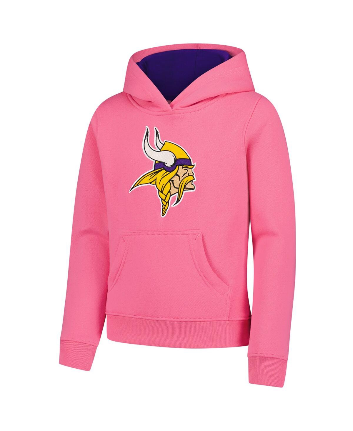 Outerstuff Big Boys And Girls Girl's Pink Minnesota Vikings Prime Hoodie In Pink