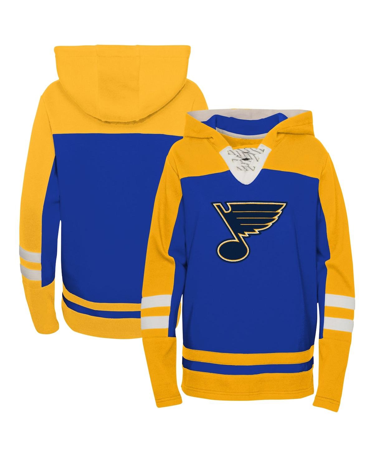 Outerstuff Preschool Blue St. Louis Blues Revisited Lace-up V-neck Pullover Hoodie In Multi