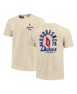 Men's Cream Duquesne Dukes Comfort Colors Mascot Overlay T-Shirt