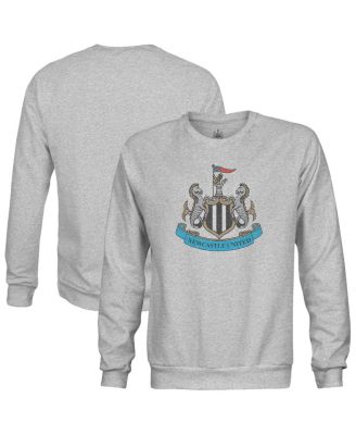 1863FC - Men's Heather Gray Newcastle United Color Badge Pullover Sweatshirt